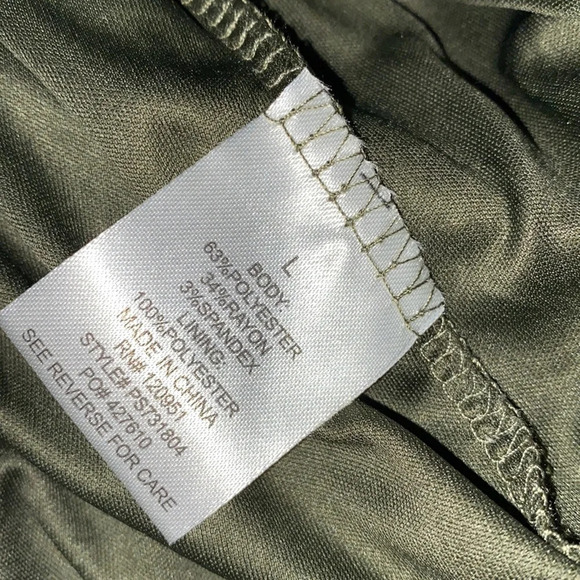 Pink Rose elegant moss green slip on dress size large new with tags - Picture 8 of 8